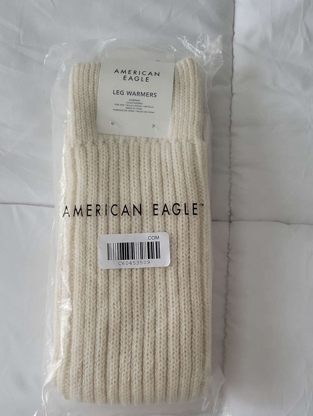 American Eagle Outfitters Cream Ribbed Leg Warmers NWT